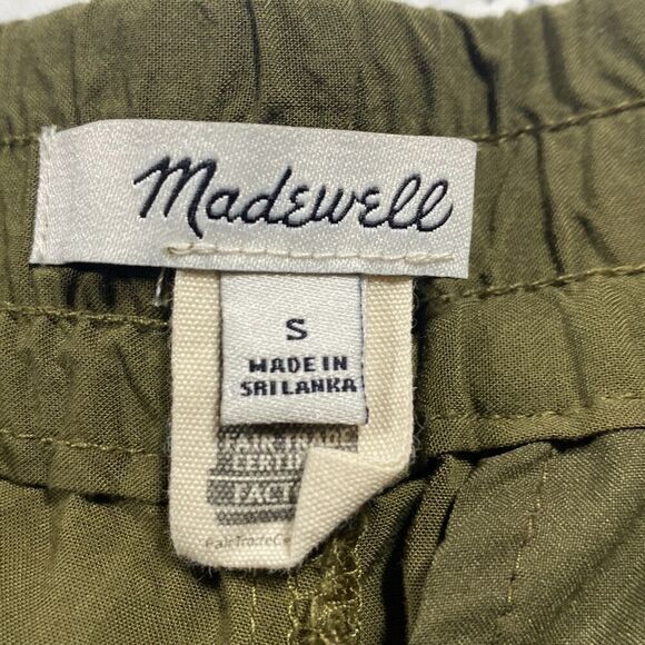 Madewell Dolphin Hem Track Trousers Pull-On Athleisure Pockets Green Small - Picture 11 of 14
